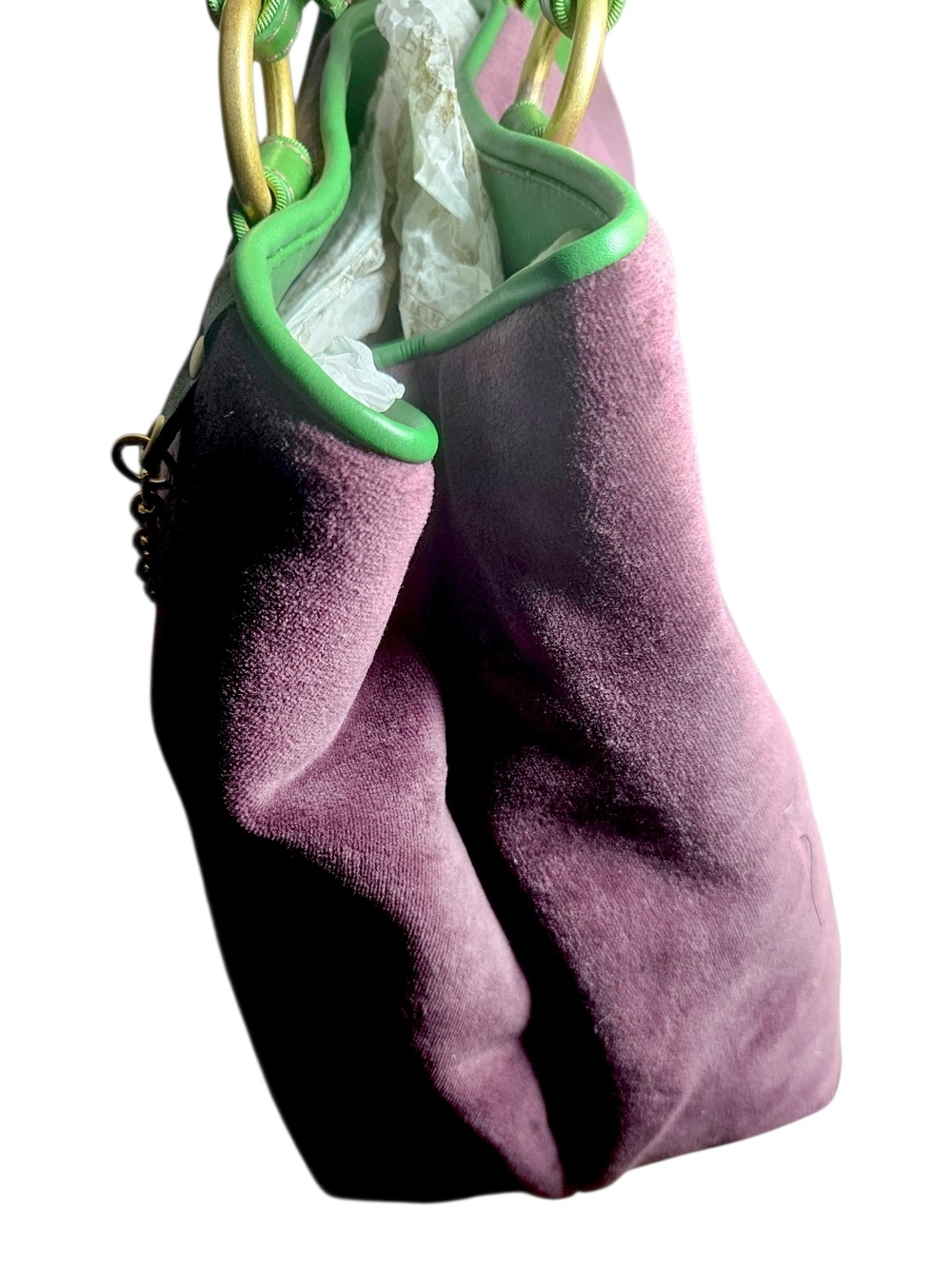 🎆MEMORIAL DAY SALE🎆 NWT Juicy Couture Purple & Green Suede Tote Bag - Picture 5 of 9